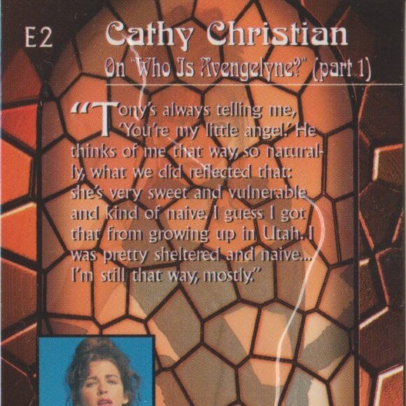 Avengelyne Series 1 Chromium Embossed Insert Chase Card E2 Cathy Christian Model - Picture 3 of 4